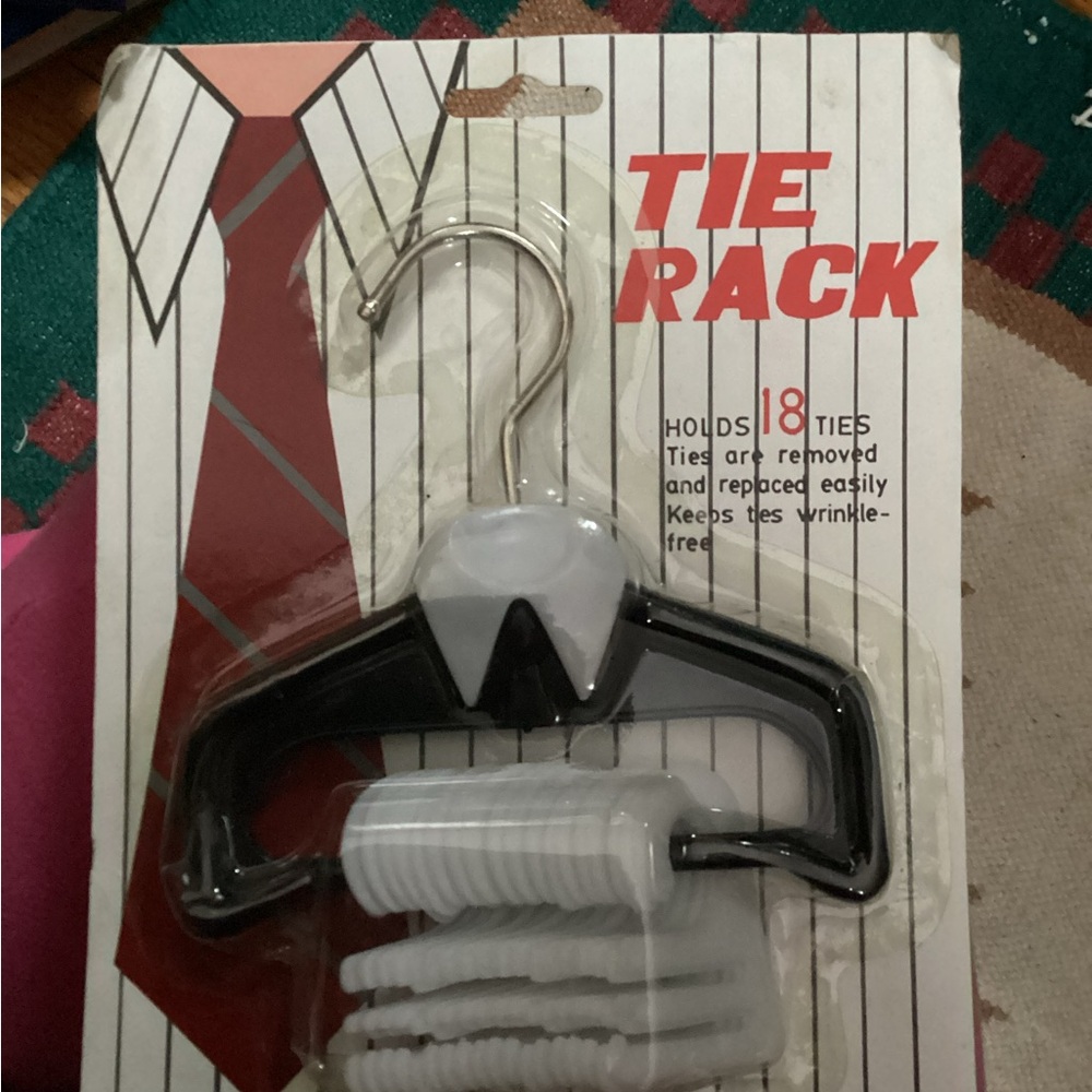 Vintage Black and White Tie Rack